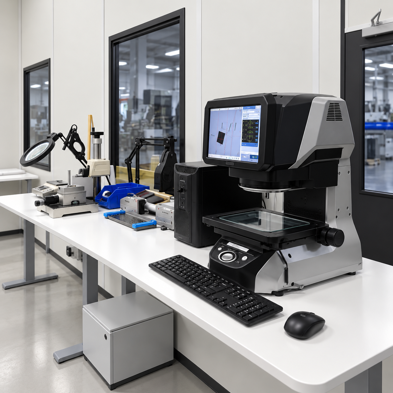 Photo-based 3D visualization of Liberty’s measurement bench and digital comparator